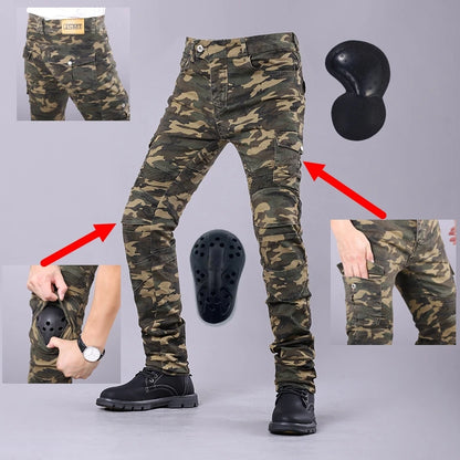 Camouflage Motorcycle Jeans - Unisex Protective Riding Pants