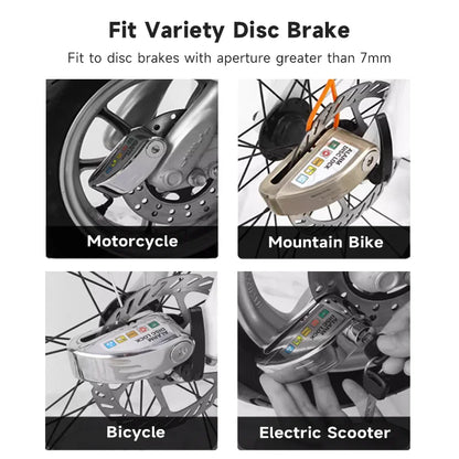 Motorcycle Alarm Lock: Anti-Theft Disc & Reminder Cable