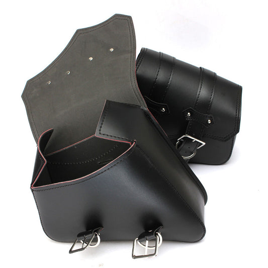 Motorcycle PU Leather Saddle Bags - Universal Fit for Honda/Yamaha