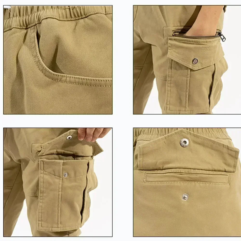 Motorcycle Pants Men - Protective Cargo with Elastic Fit