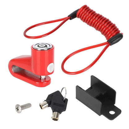 Motorcycle Alarm Lock: Anti-Theft Disc & Reminder Cable
