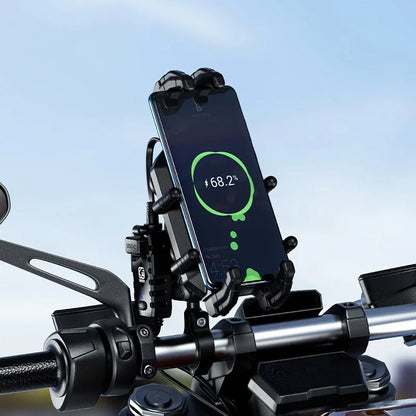 Anti-Theft Motorcycle Phone Mount with 15W/36W Fast Charger