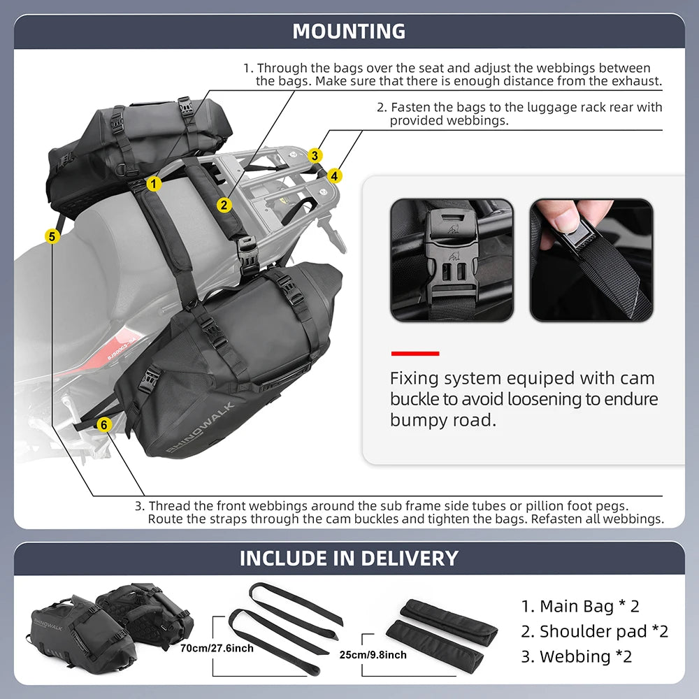 Rhinowalk Motorcycle Bags - 100% Waterproof and Universal Fit
