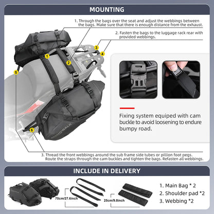 Rhinowalk Motorcycle Bags - 100% Waterproof and Universal Fit